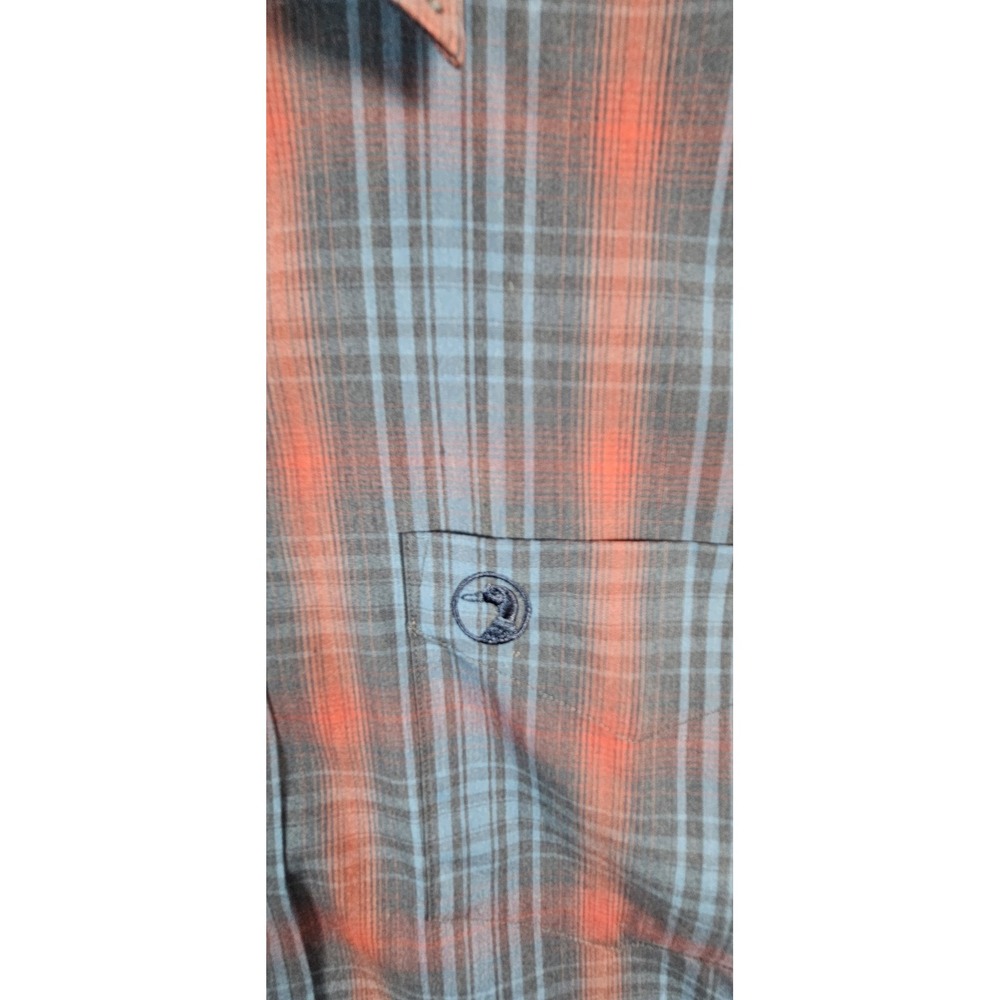 Duck Head Mens Large Plaid Button Down Shirt Blue Red Cotton Casual - Picture 4 of 6